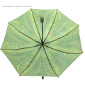 Banana Trees Plant Pattern Three Section Windproof Foldable Compact Auto Open Close Funny Travel Personalized Umbrella